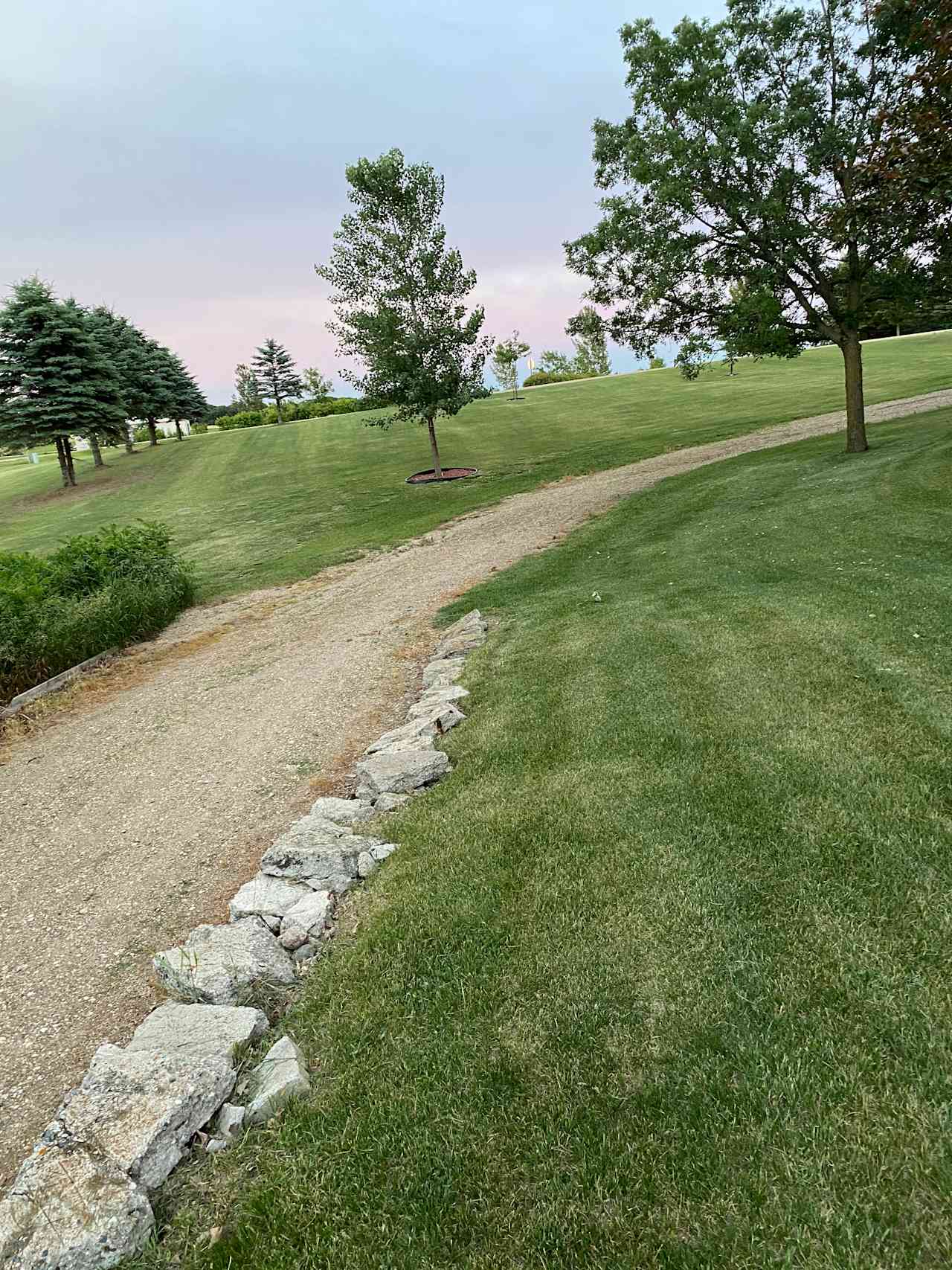 The driveway of our cottage, facing east