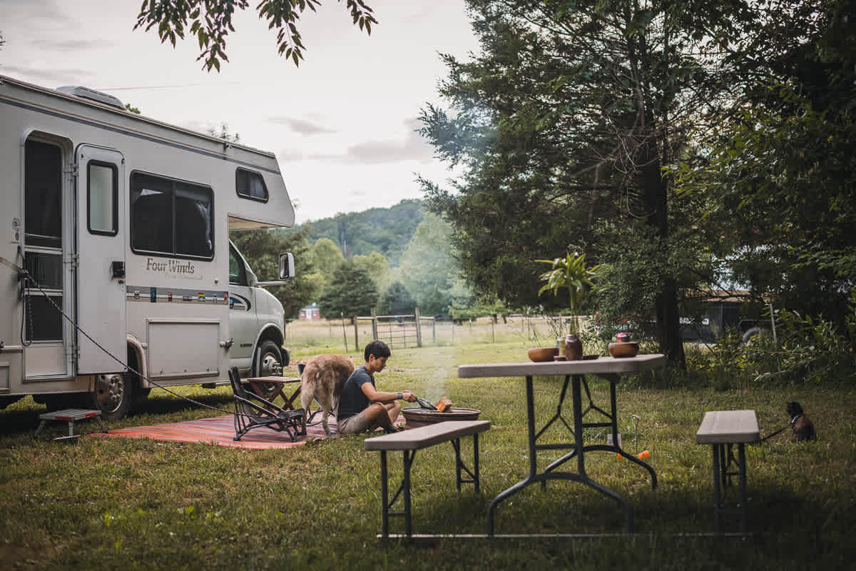 We loved having a fire ring and picnic table at the RV site