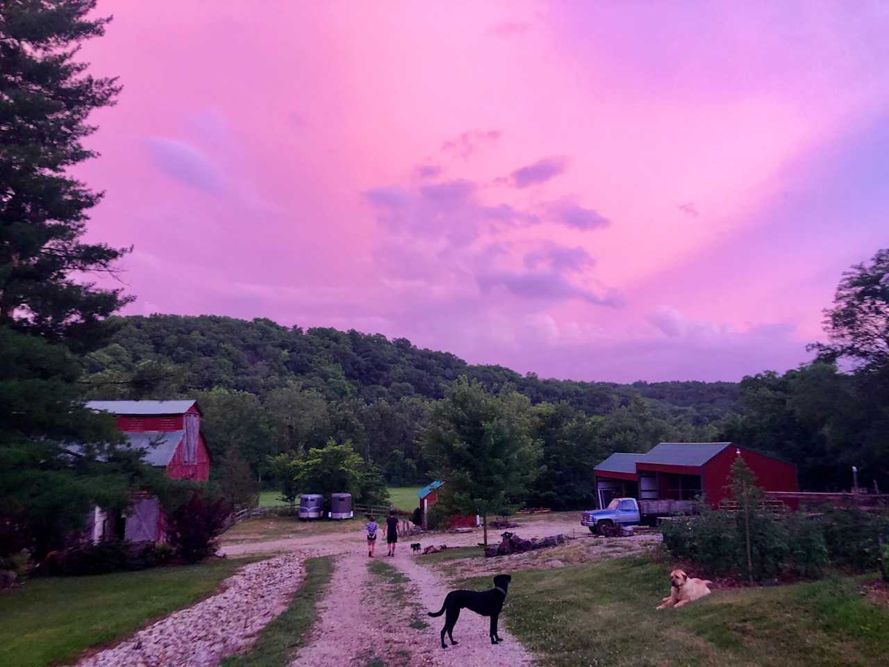 Beautiful sky overlooking the farm.