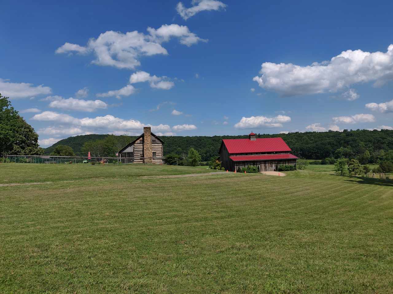 The cabin and barn