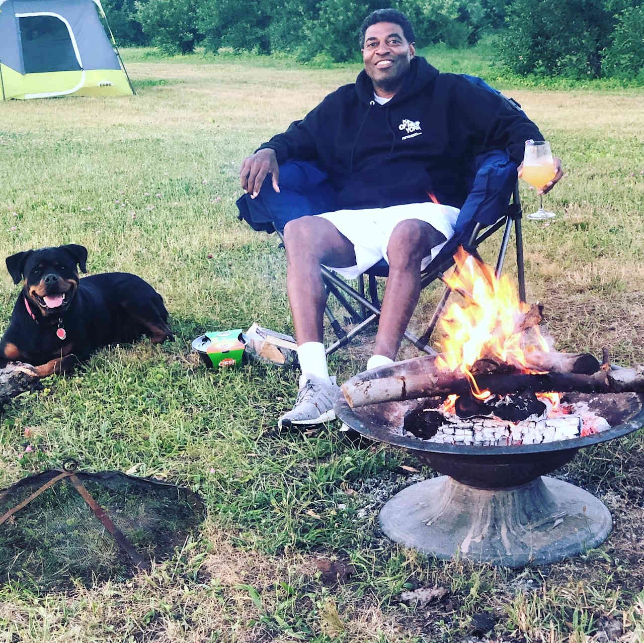 Relaxing by the firepit