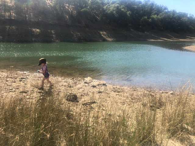 Playing at the lake 