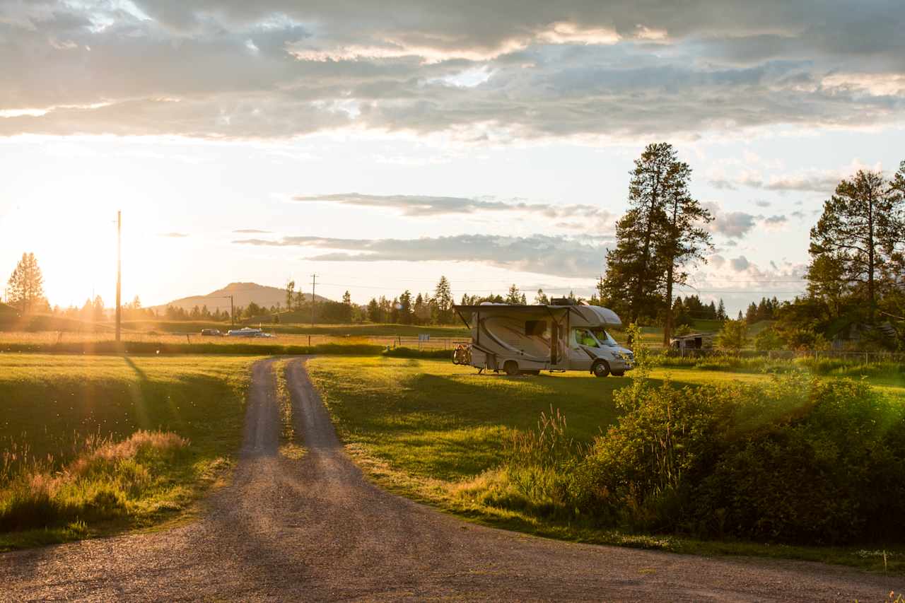 View looking towards Highway 40, the RV is in the East campsite.