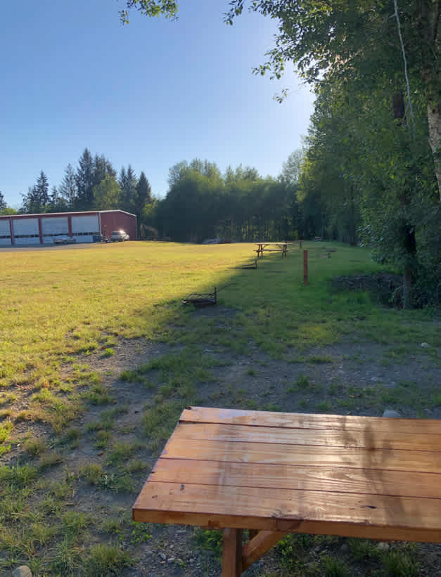 Looking west at sites. Ray's shop in background. 