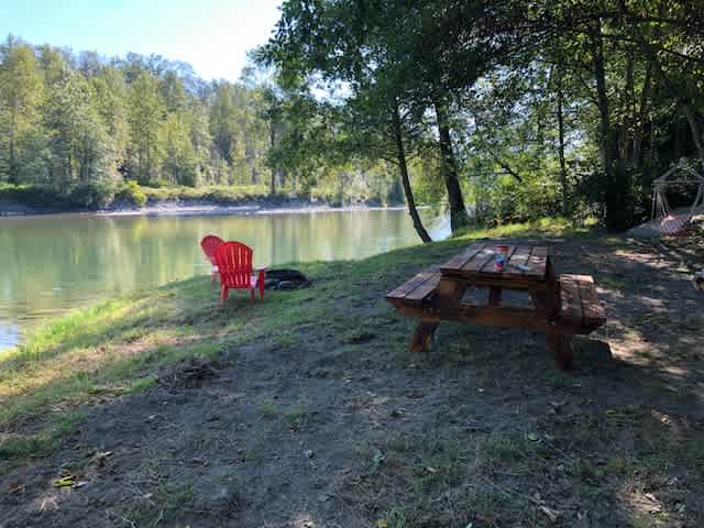 relax on the beach and watch the beaver and eagles 