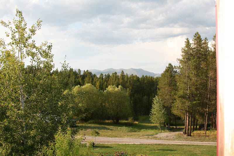 Parking area and entrance to campsites