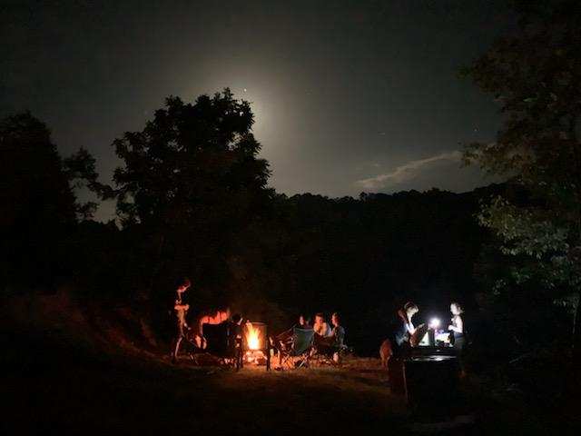 Ridge top forest tent camping