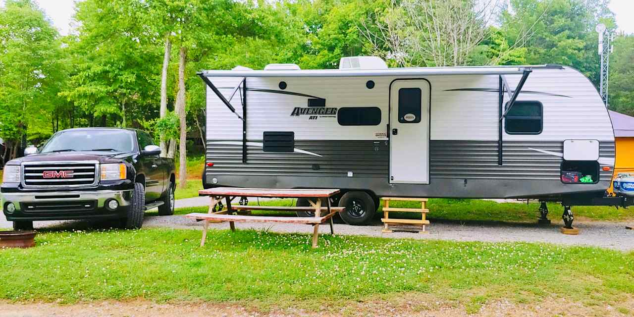 Trailer with this rental sleeps 4