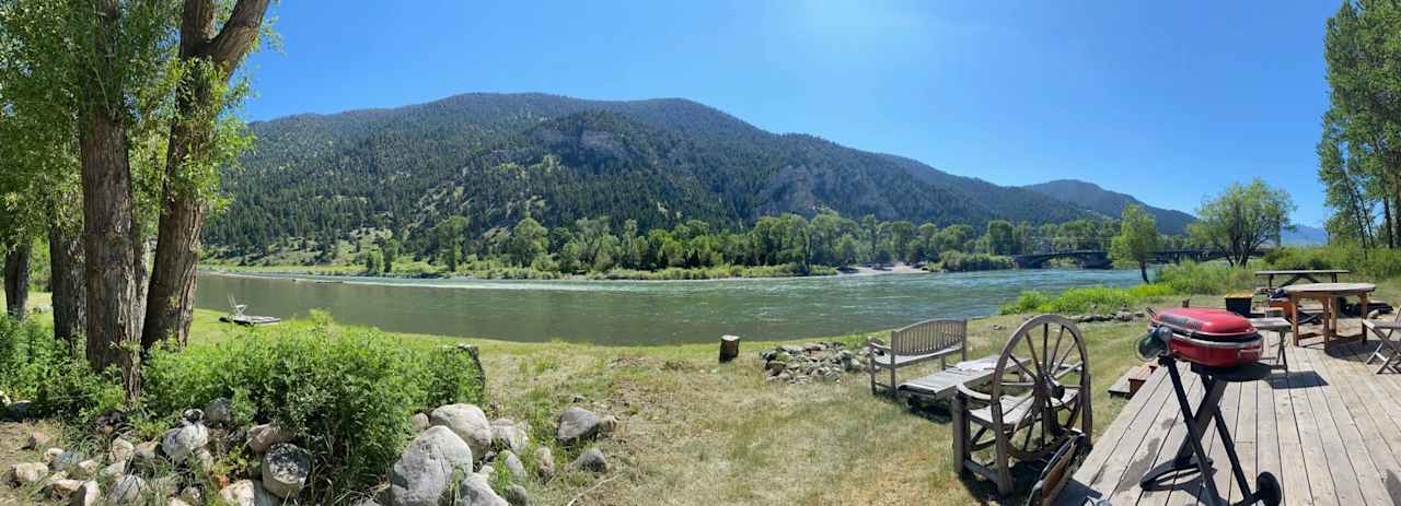 Our wooden deck on the yellowstone River.