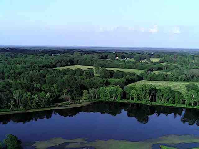 Picture of the lake from a drone.
