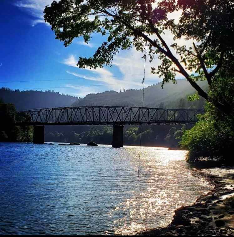 Sunset on the Umpqua river is beautiful here.