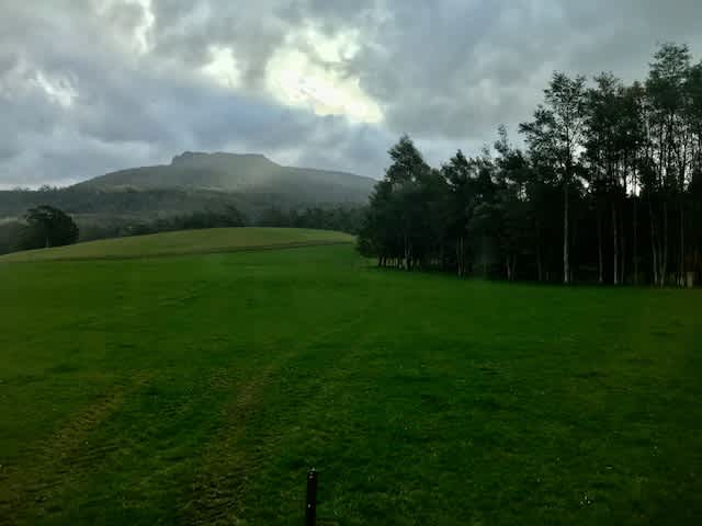 Platypus pond campsite looking back at Mother Cummings Mountain