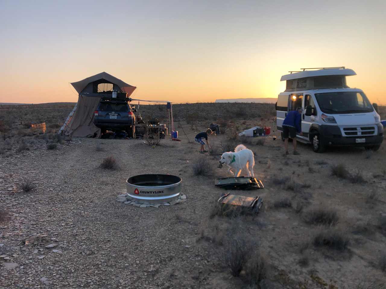 Campsite 1 morning view looking East 