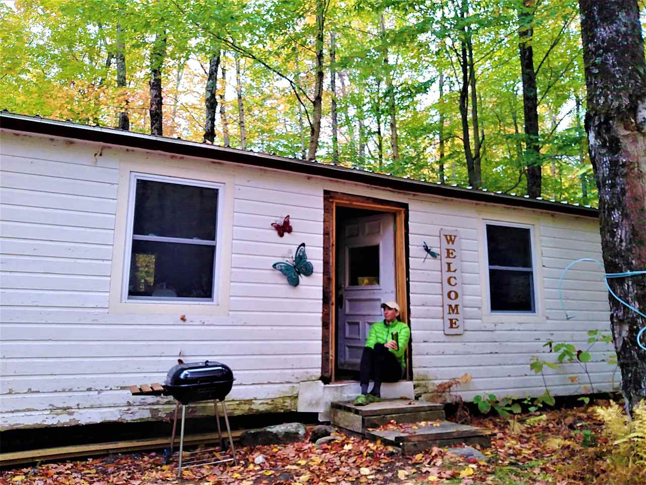 HiVue's Woodsman's Camp way up in the hills of Richford, VT. Not a bad place to sit with your morning coffee in the glory of autumn.