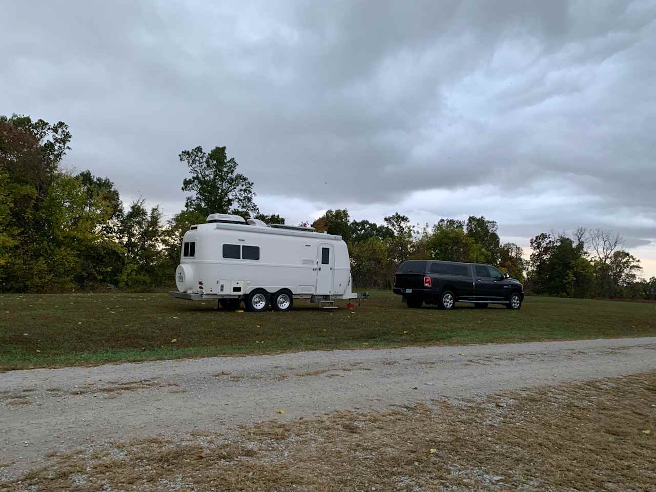 Our parking spot across from the tobacco barn