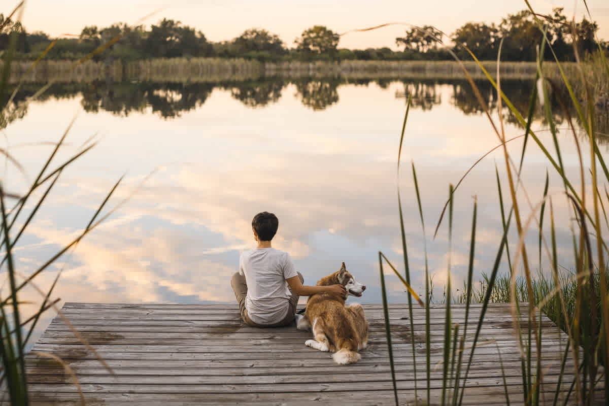 The 10 acre pond at sunset