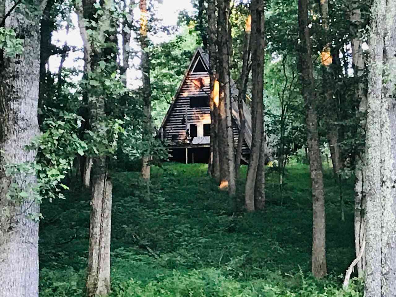 Glamping options available with this A frame cabin.  For housing accommodations visit Spencevillefarms.com