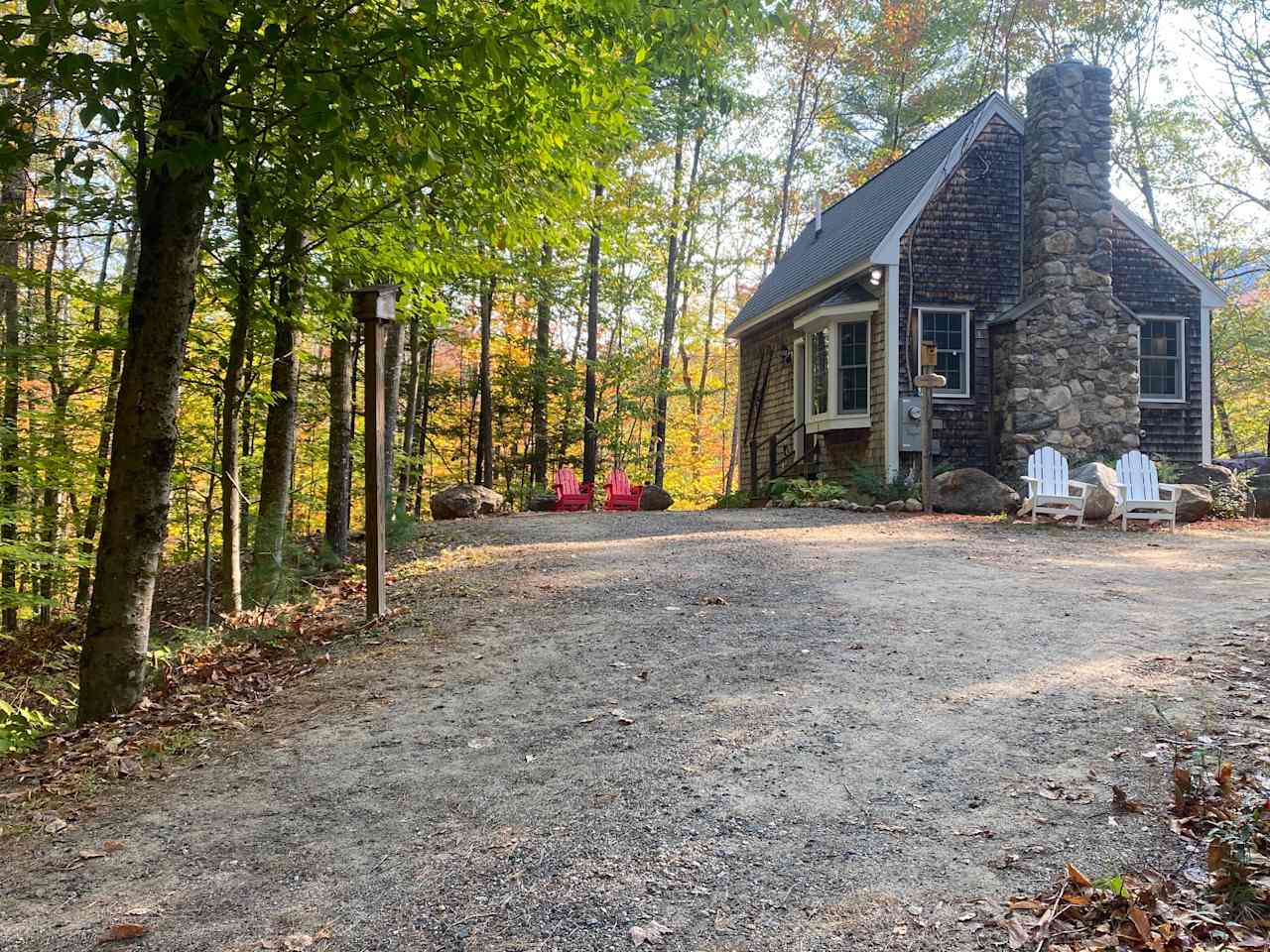 We have Adirondack chairs in various locations on the property to enjoy the outdoors. 