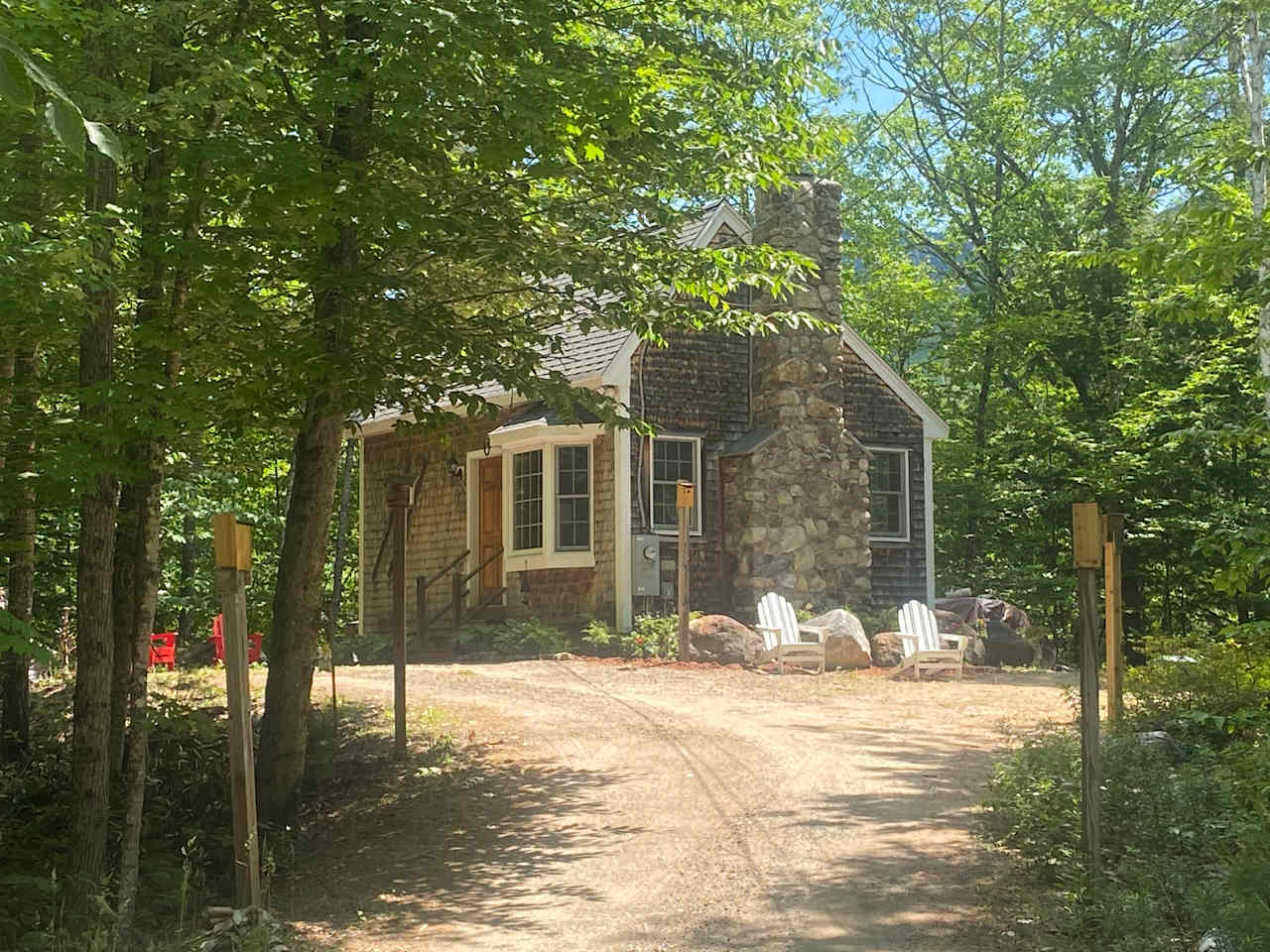 Drive up our driveway lined with birdhouses to start your White Mountains getaway and adventure!