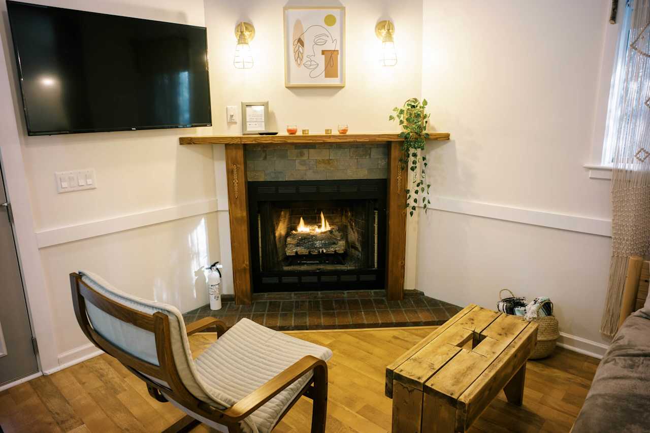 50 inches Roku tv & fireplace