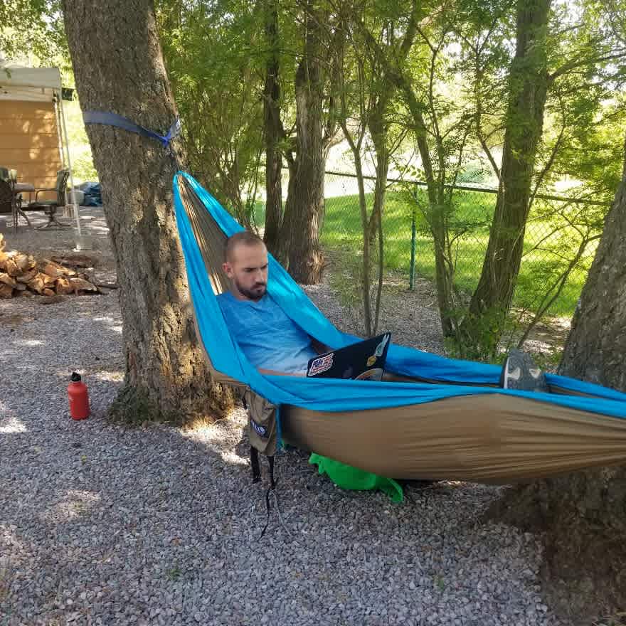 Enjoy yourself in the hammock, in the shade.