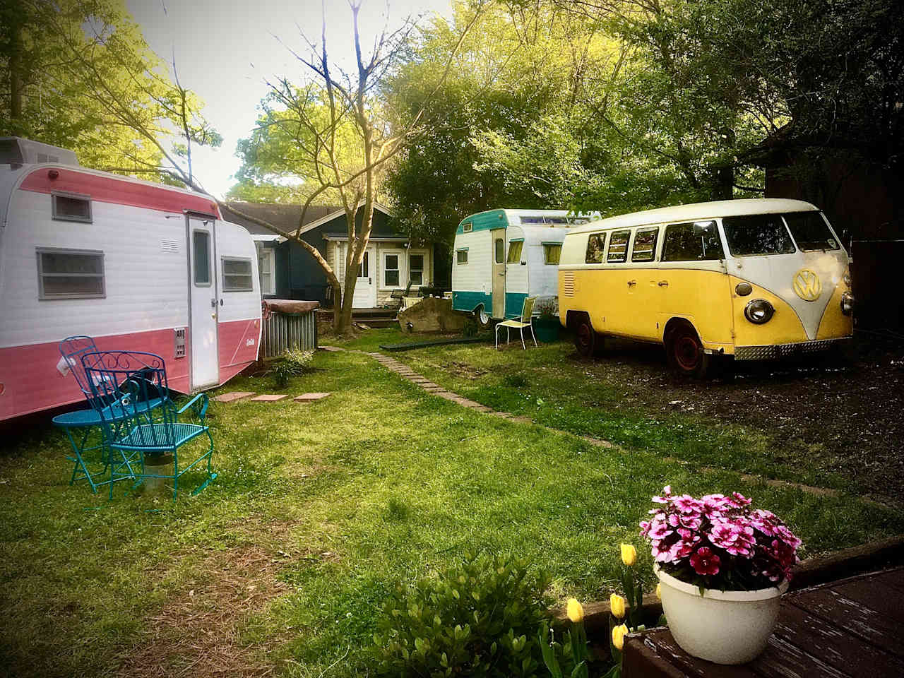 1974 Pink & White Scotty Camper