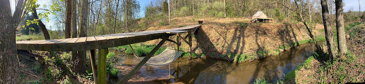 The campsite!  Under the bridge is a hammock.