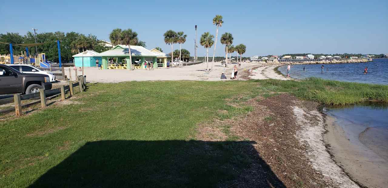 The Beach at Keaton is small but perfect for fun in the sun with pavilions and picnic tables