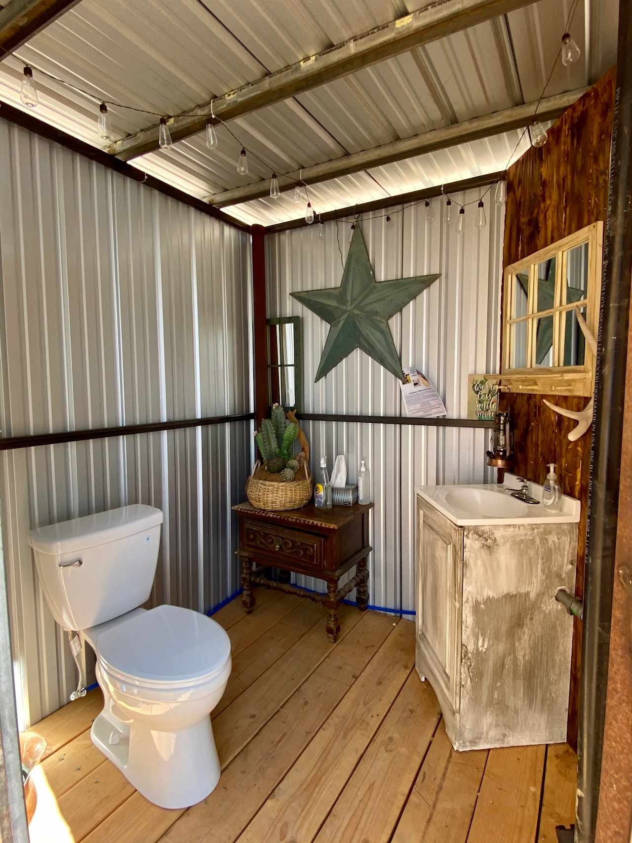 Outhouse interior..clean and well managed 