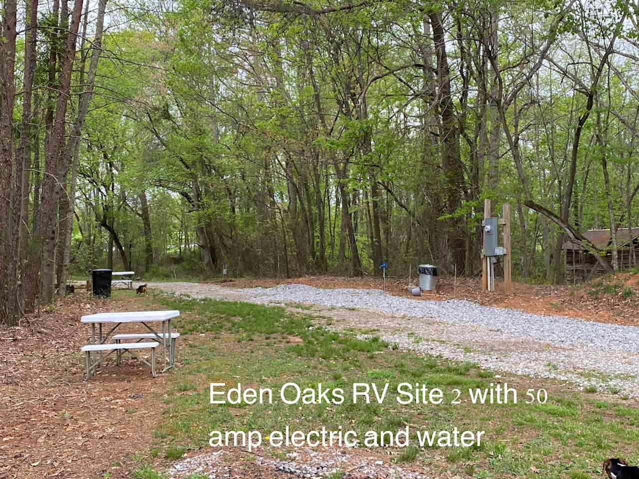 RV Site 2 with a 50 amp electrical hookup and water.