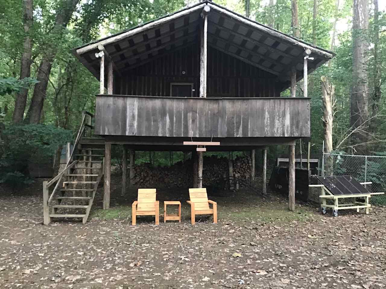 Warren Ferry Cabin - a rustic cabin experience. There are 2 cots available inside.  Bring your own cots, air mattresses, or sleeping bags to sleeping up to 6.  No plumbing available but there is an outhouse on the side of the cabin.