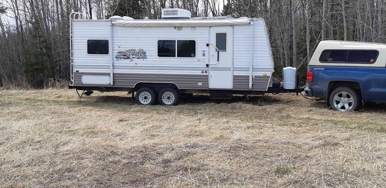 Trailer sites are pasture bumpy but level.