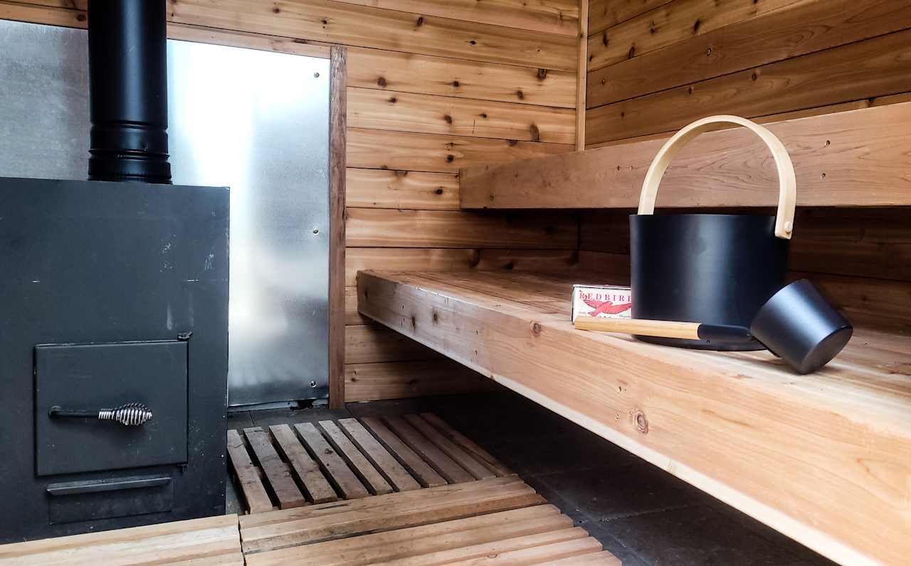 Cedar-lined sauna