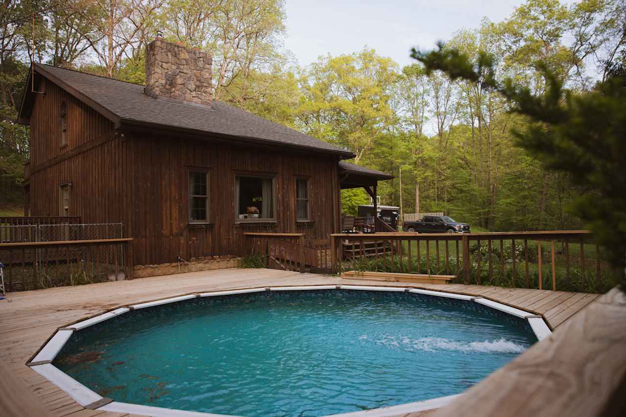 Swimming pool to relax in! Right next to the house. 