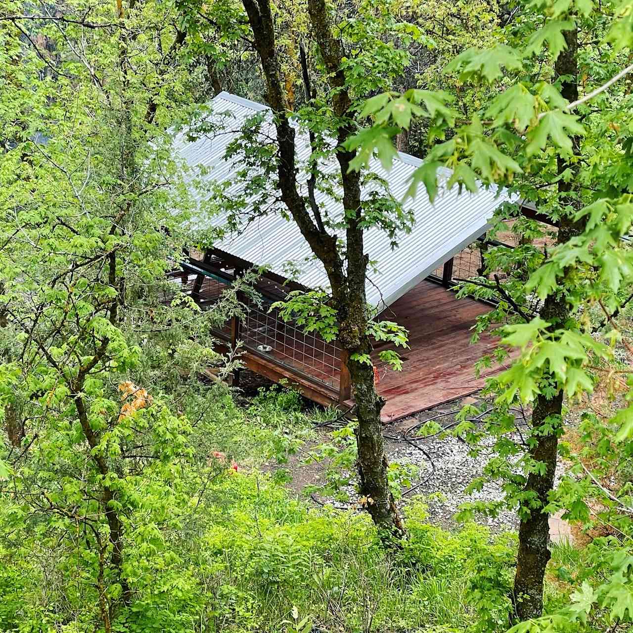 Spring time upper road view of the pavilion 