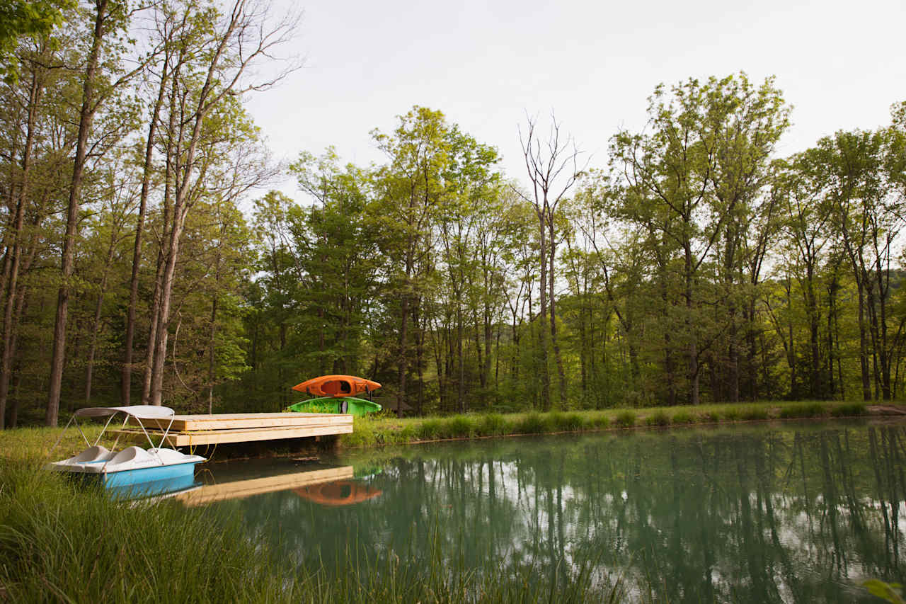 View of the dock... that top deck is now down at water level, perfect for diving in to swim!