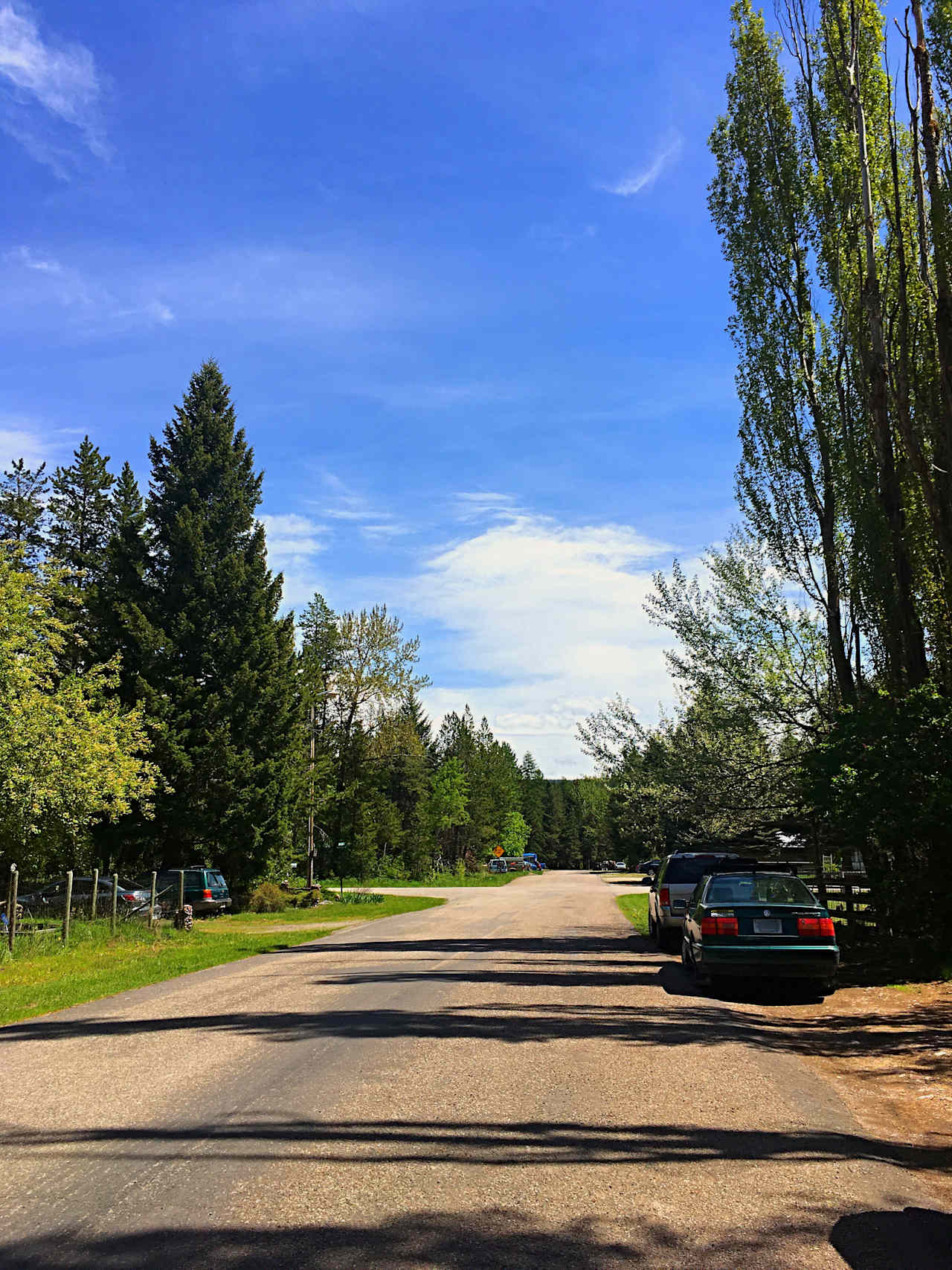 Street view. Site is to the left in this pic. The view if you are coming from the stop light in Hungry Horse (turn at light, go down 2 blocks and take a left on 2nd Ave S)