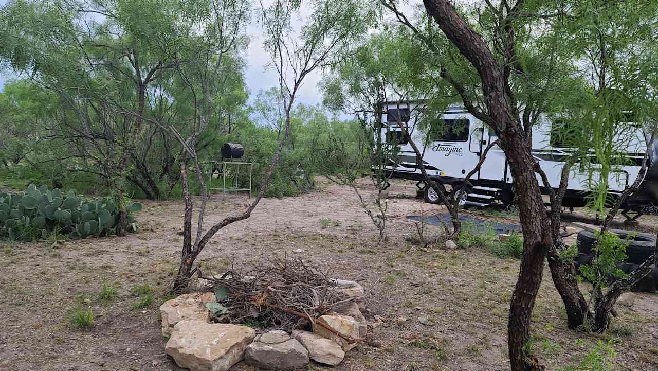 Rustic camp on the Mexican border