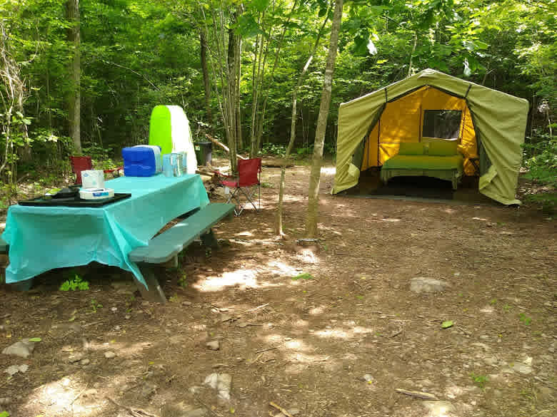 Basic glamping set up without extras.