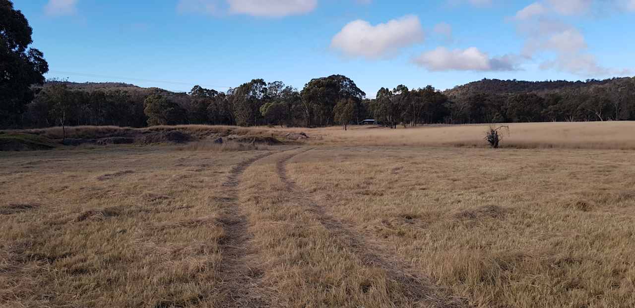 The road on the way in!  Just follow it up to the camp around the dam then to your right