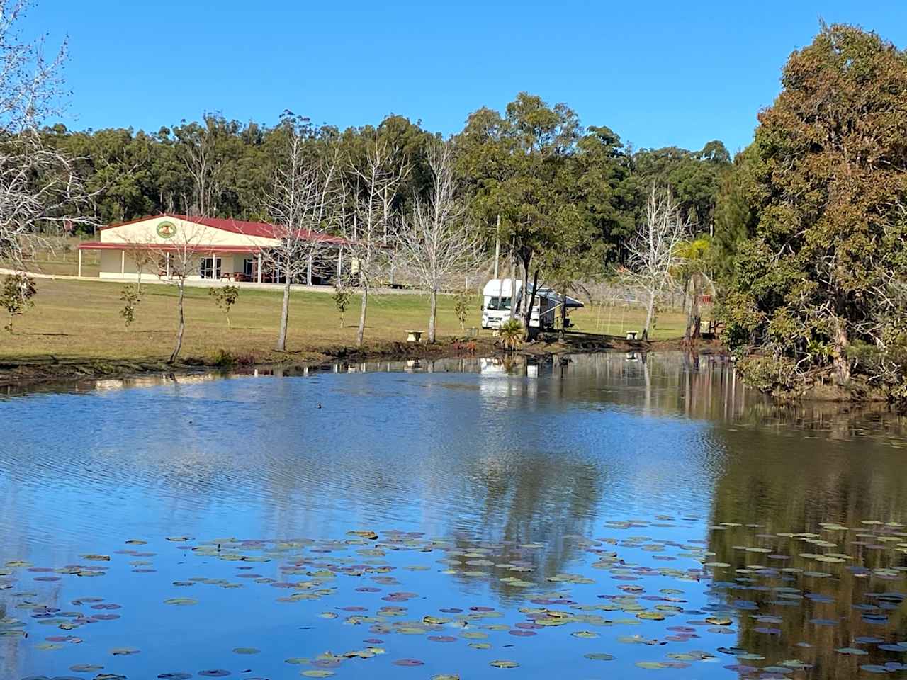 Quiet campsite by the lake.