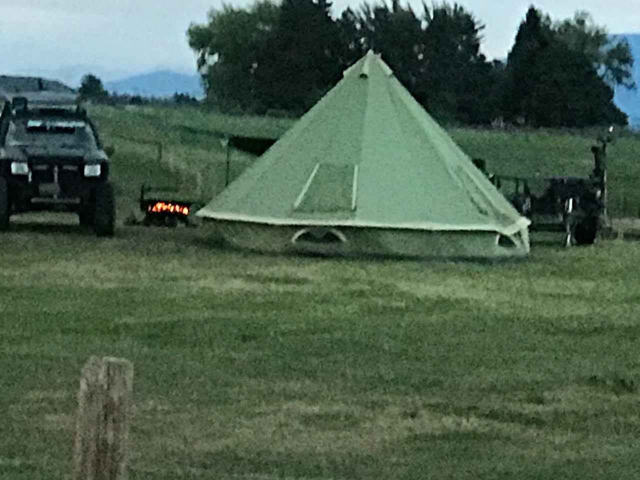 Our campers set up 