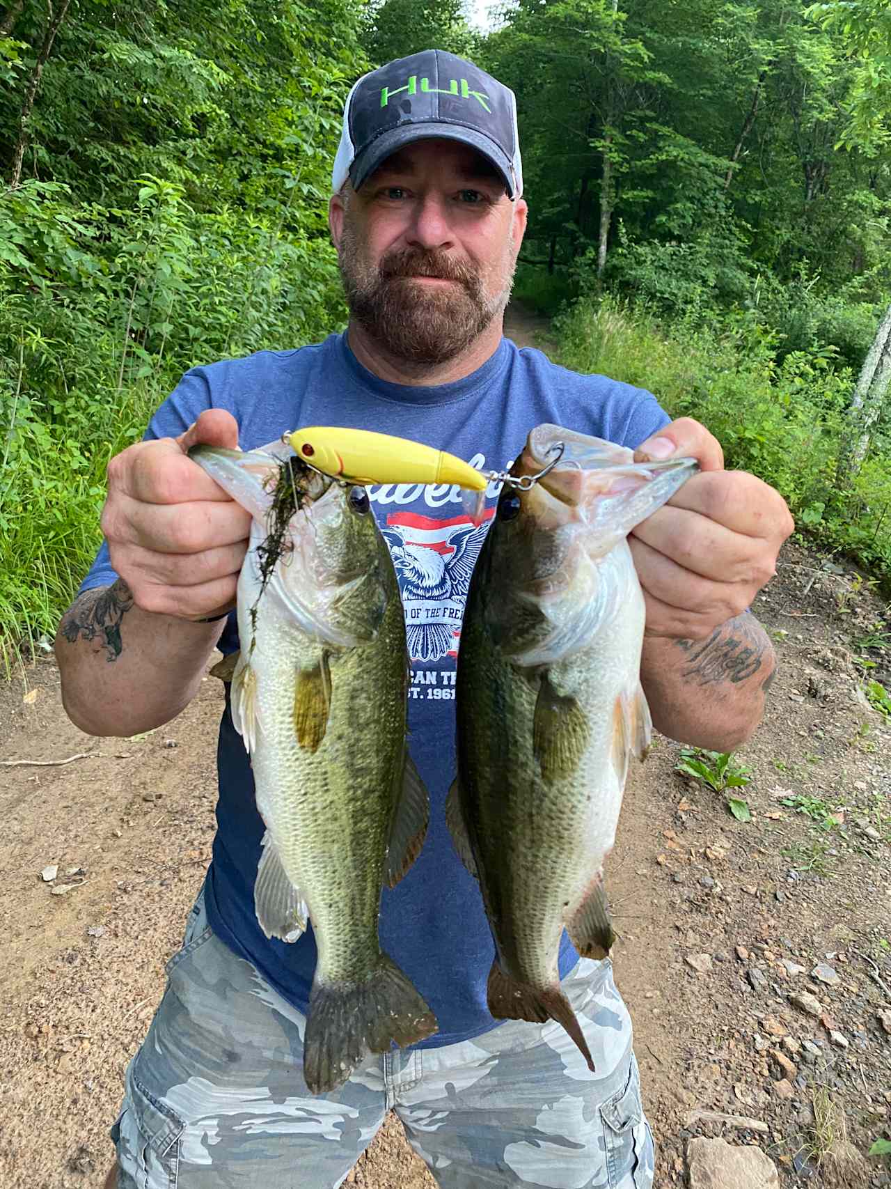 2 bass caught on 1 lure! Epic! 