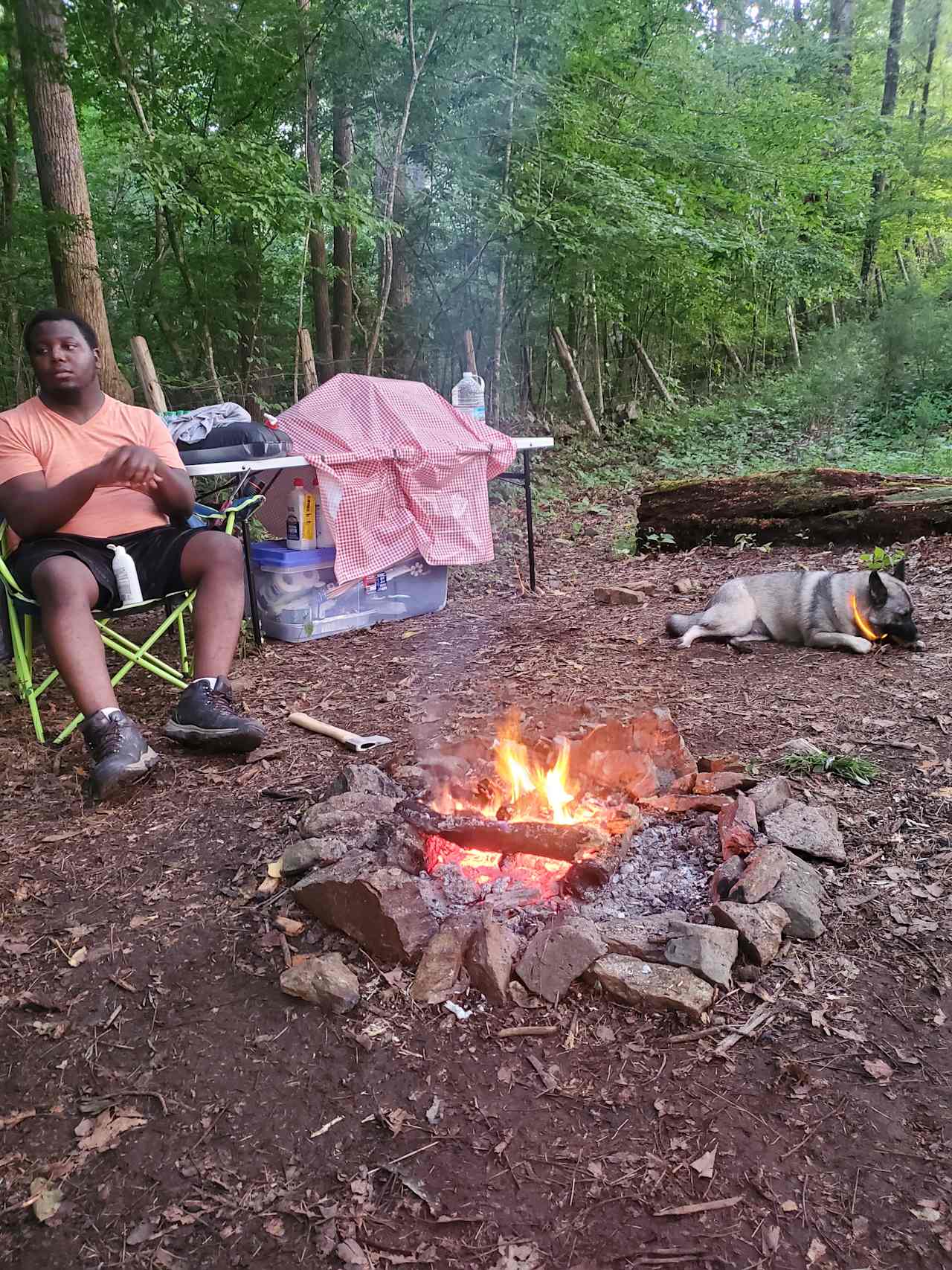 Relaxing by the fire after a nice relaxing day