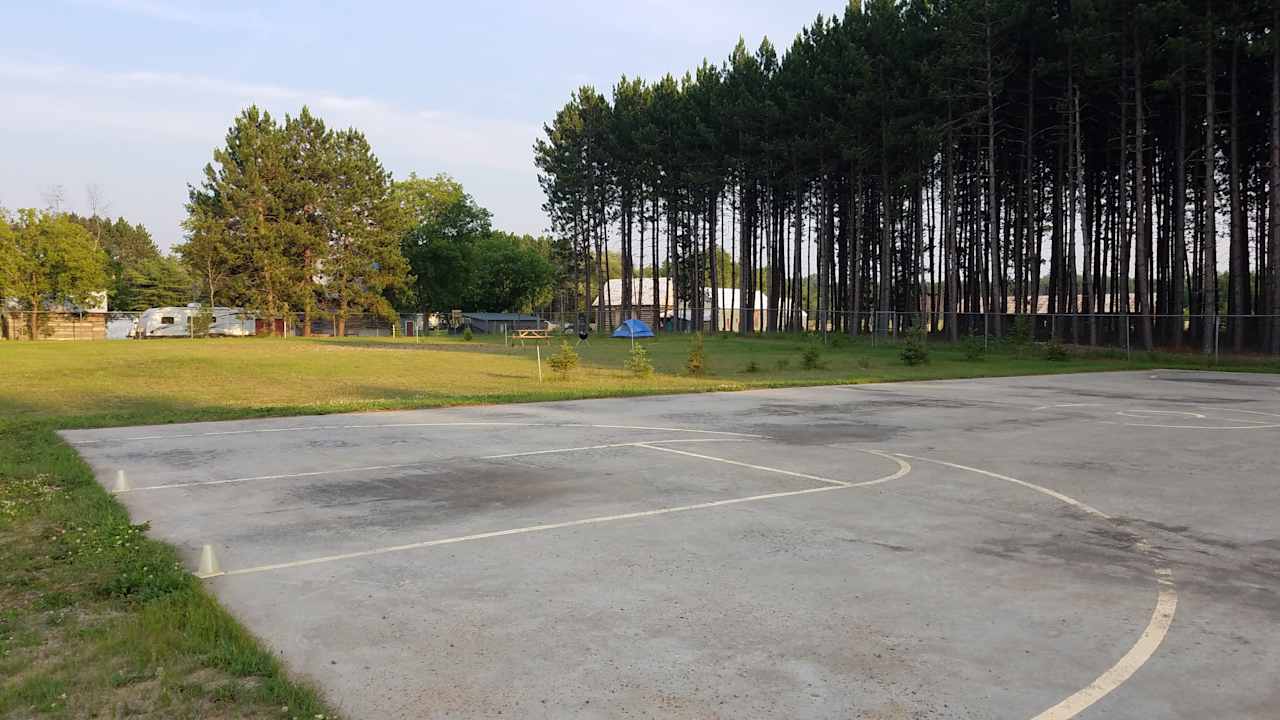 play field and campsites in the back