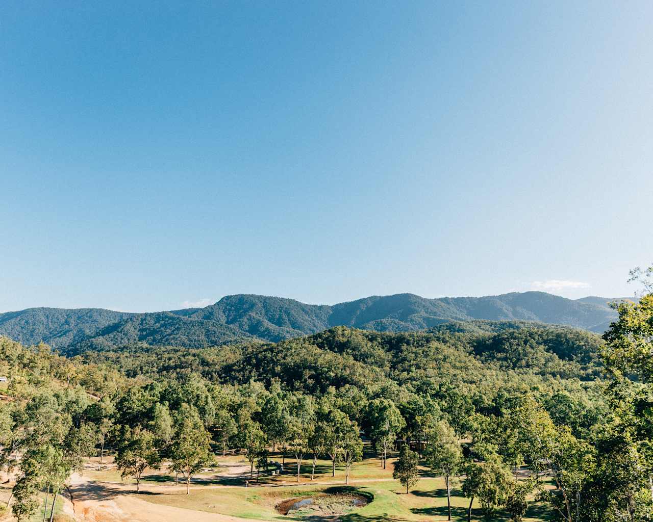 View from the walking trails behind the property.