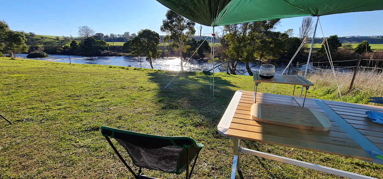 Lovely view across to the Derwent River from the camping area