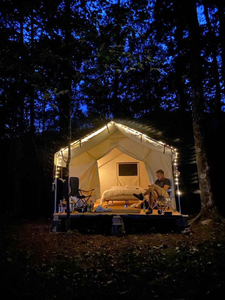 Glamping On a Pond in the Mountains