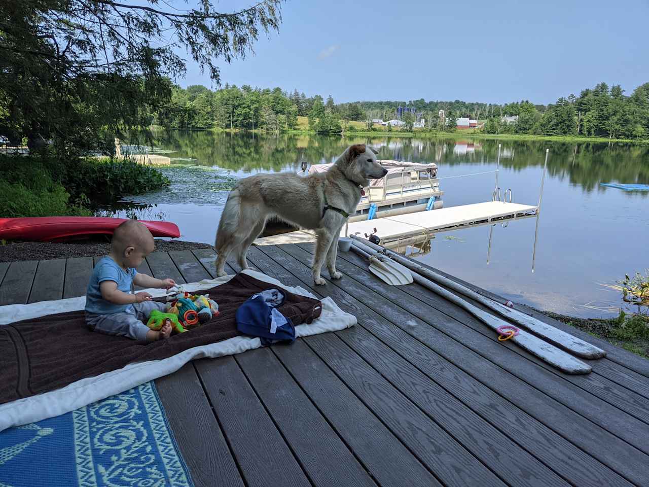 Dock was shade covered...perfect for resting on sunny days!