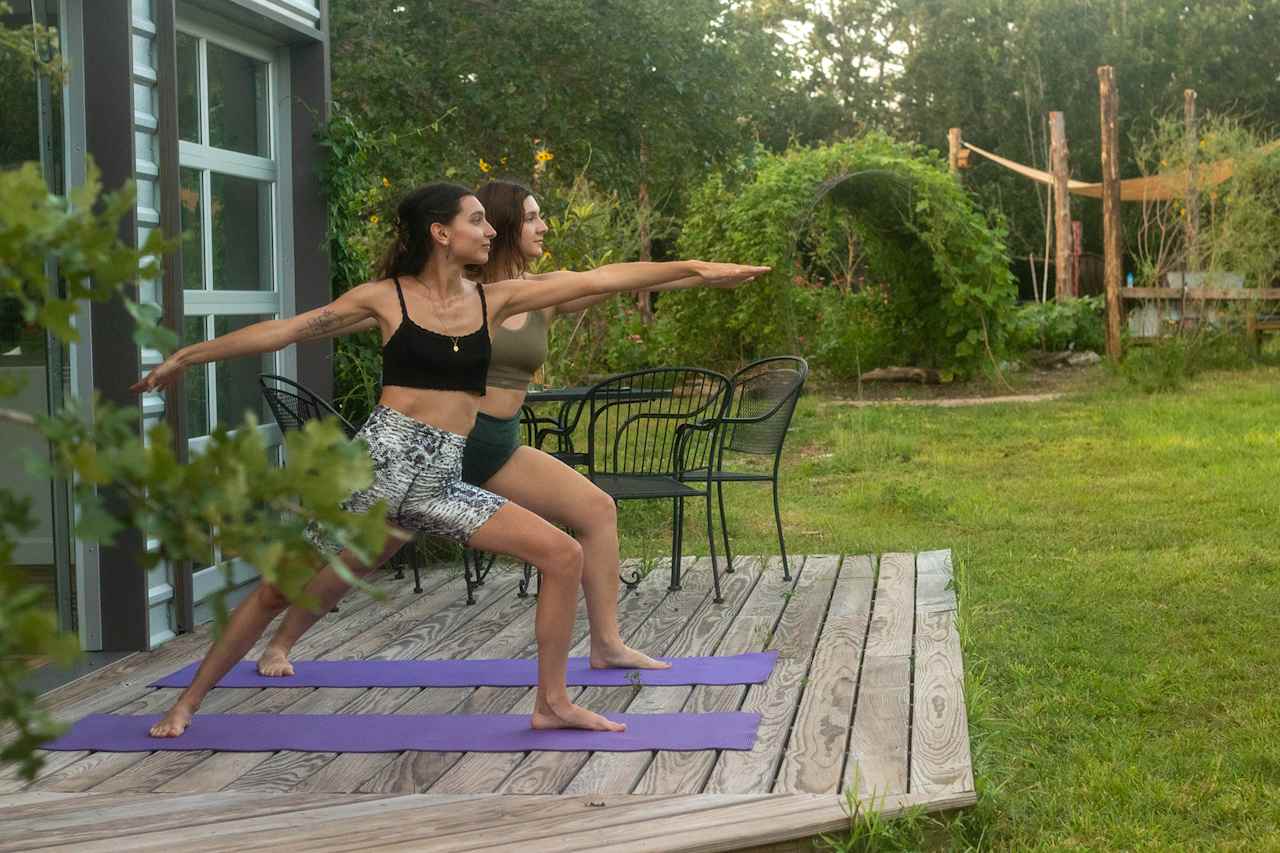 Evening yoga, taking in the peaceful views 